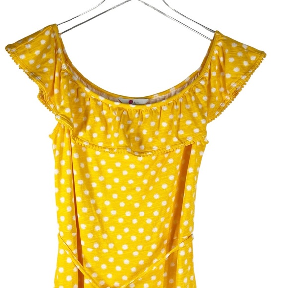 BODEN Bethany Jersey Happy Star Spot Ruffle Spring Cotton Dress Size 8 - Picture 5 of 9